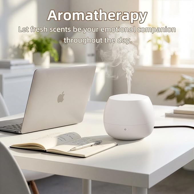 Essential Oil Diffuser,Cool Mist Humidifier with 2 Modes, Auto-Off Function | Small Ultrasonic Aromatherapy Diffuser, Fragrance Aroma Diffuser for Bedroom, Home Essentials, Scent Diffuser 100ml, White