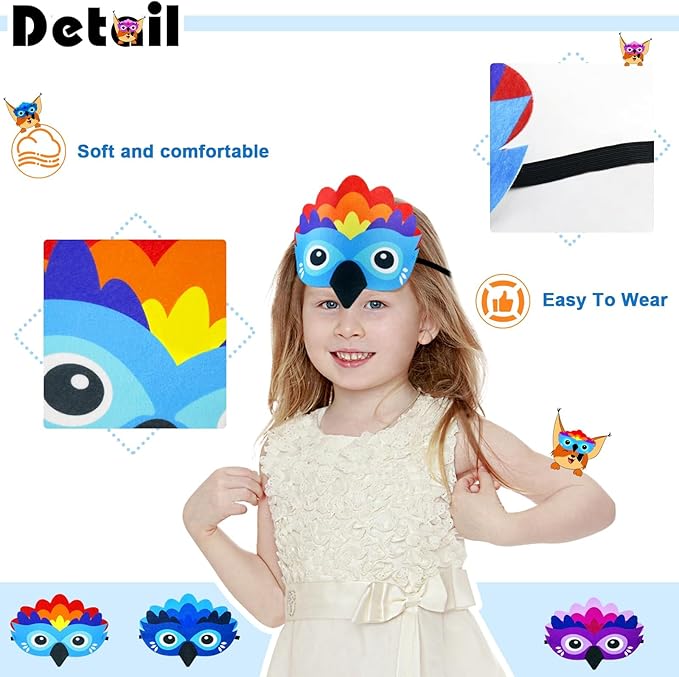 Bird-Wings Parrot Eagle Costume for Kids Headbands as Toddler Boys Dress-Up Jungle Animal Toys Party Favors Gifts