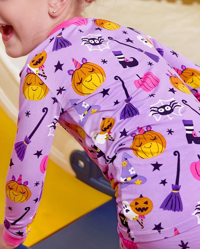 Bamboo Viscose Toddler Girls Kids Pajamas Unicorn Mermaid Pjs Long Sleeve Snug fit 12M-8Y 2pcs Soft Jammies
