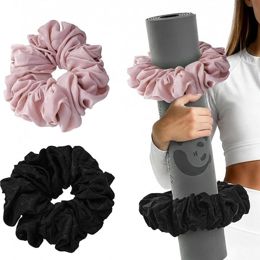 Slim Panda Yoga Mat Scrunchie,Style & Cute Mat Holder,Stretchable Velvet Fabric Fit All Standard Yoga Mats (mat not included)