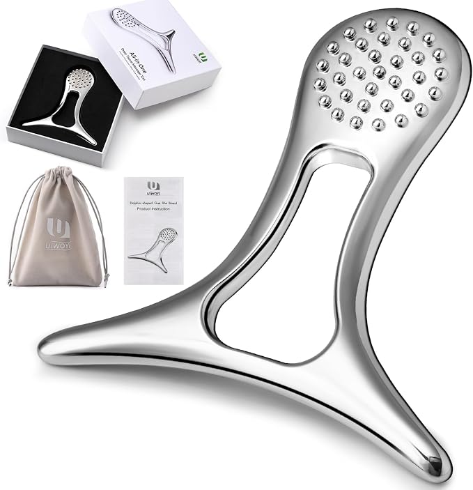 Lymphatic Drainage Massager & Anti Cellulite Massage Tools for Body Sculpting, Metal Gua Sha & Muscle Scraper Tool Pain Relief Deep Tissue, Gifts for Women
