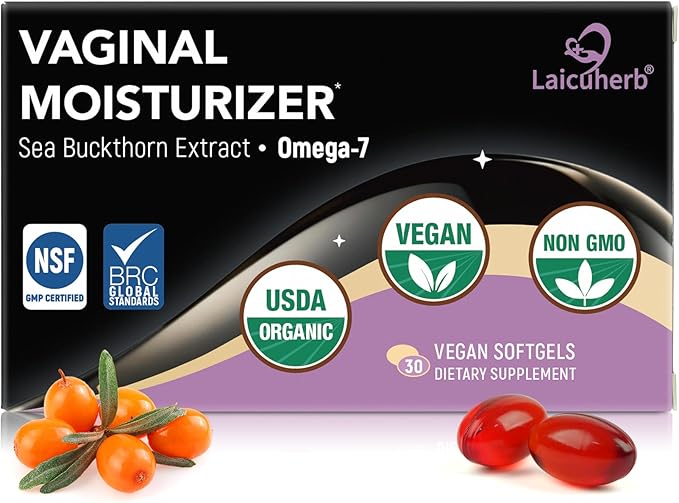Vaginal Moisture Oral Soft Gel Capsules for Dryness & Moisture, Organic Sea Buckthorn Oil Capsules Nourishing Wetness & Hydration, USDA-Certified Women Sea Buckthorn Vaginal Moisturizer Omega 3-6-7-9