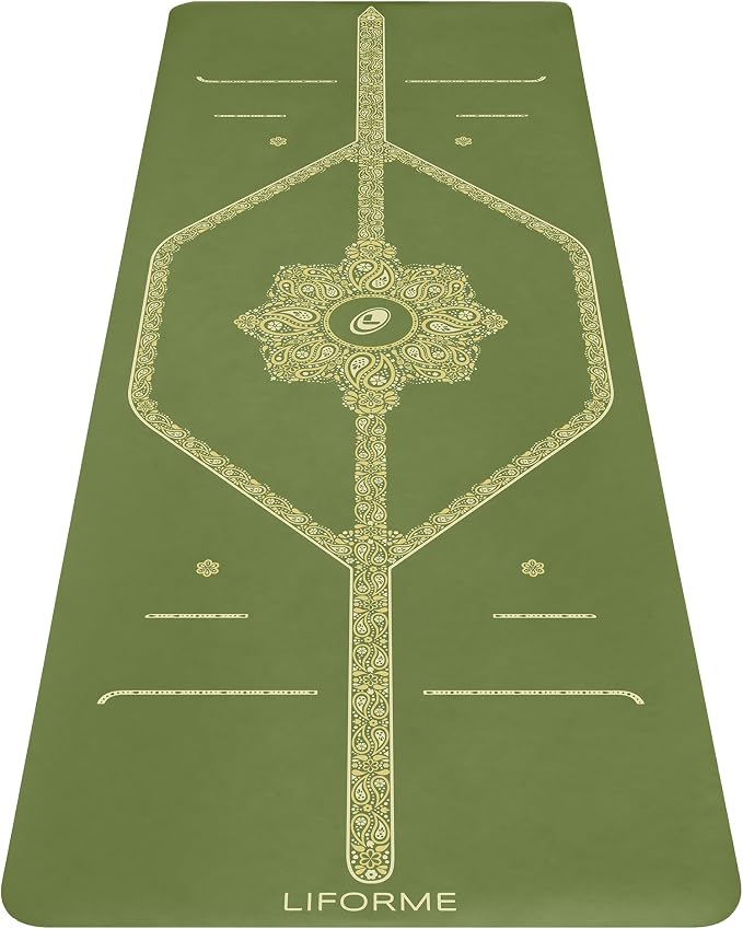 Liforme Printed Yoga Mat Collection - Free Yoga Bag Included - Patented Alignment System, Warrior-like Grip, Non-Slip, Eco-friendly, Sweat-resistant, Long, Wide and Thick for Comfort
