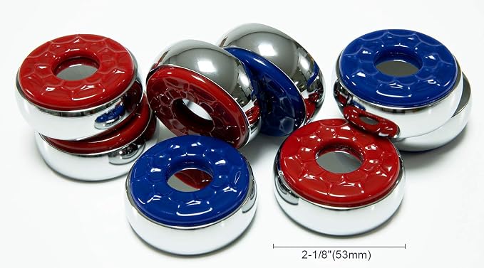 Shuffleboard Pucks w/ 2 Cans Shuffleboard Wax, Mini Dustpan and Brush for Shuffleboard Table, Complete Shuffleboard Accessories Bundle