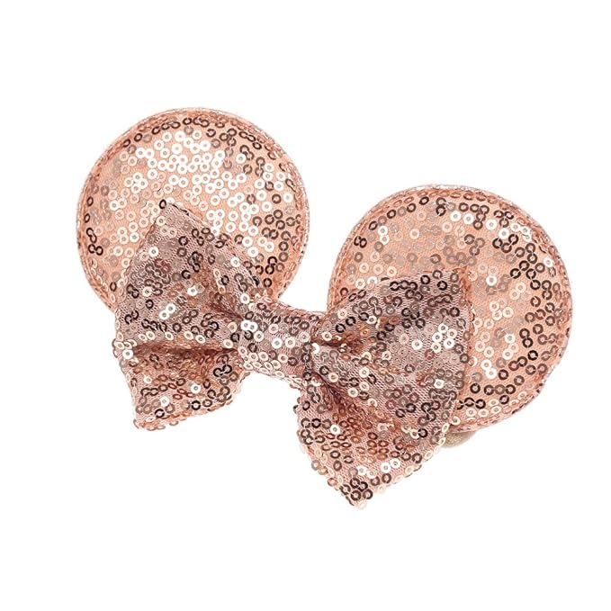JIAHANG Mouse Ears Sequin Bow Nylon Hairband, Hair Bow Nylon Headband, Soft Elastic Costume Headwear for Baby Girl Newborn Toddler, kids, Party Supplies