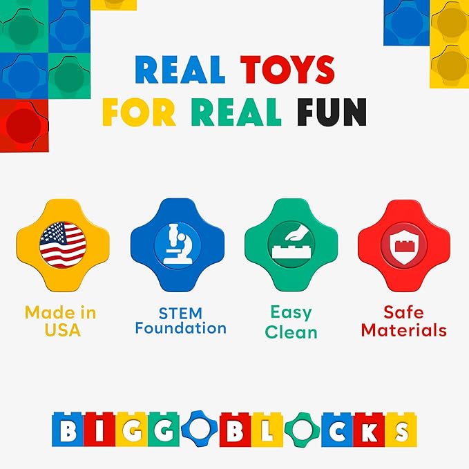 Big Blocks for Kids Ages 4-8, Indoor & Outdoor Blocks for Kids Jumbo Games, Large Building Blocks (24 PC) Beginner Set