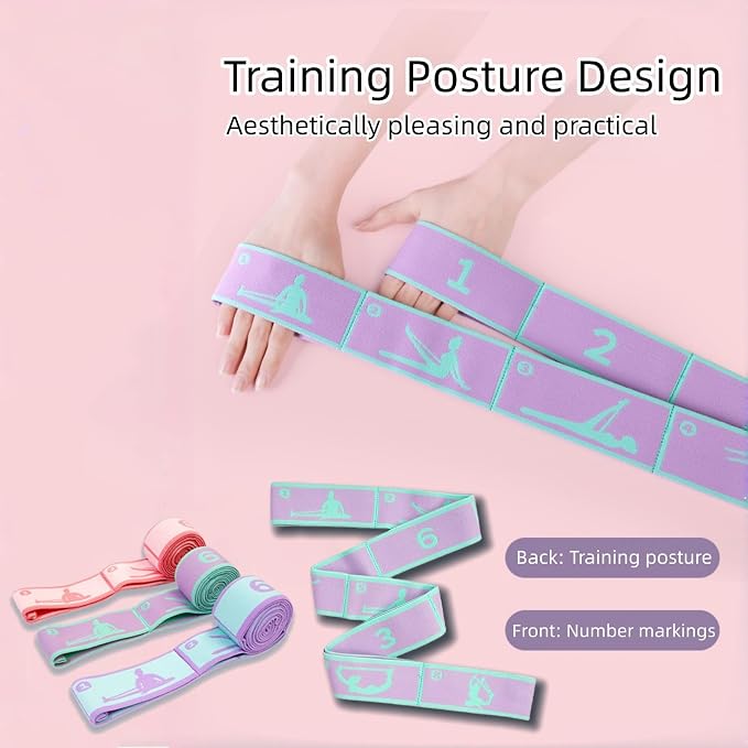 Multi-Loop Stretch Band - Yoga, Pilates, Ballet, and Physical Therapy Stretching Strap for Flexibility, Leg Stretching, and Exercise - Durable Stretching Equipment