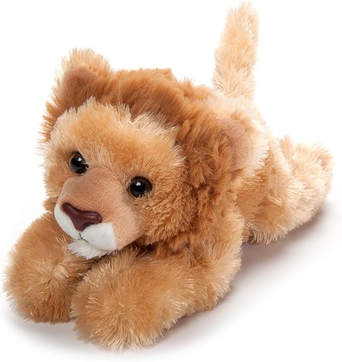 The Petting Zoo Lion Stuffed Animal Plushie, Gifts for Kids, Scoopz Wildlife Animals, Brown Lion Plush Toy, 8 inches