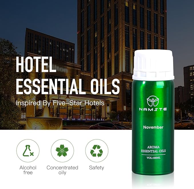 November Diffuser Essential Oil 100ml, Melon & Lily & Cucumber Blend | 5-Star Hotel Inspired Scent Long Lasting Air Freshener for Home Spa