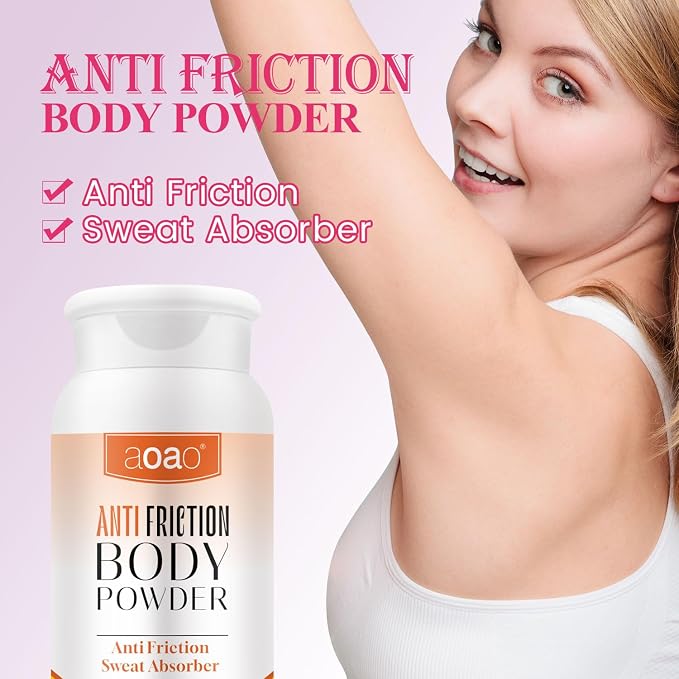 Women's Dry Body Powder, Anti-Friction Dusting Powder, Talc-Free, Sweat Absorbs & Chafe-Free Between Legs During Exercise or Walking, Delivers All-Day Comfort & Smooth Skin, Pleasant Scent (orange-2p)