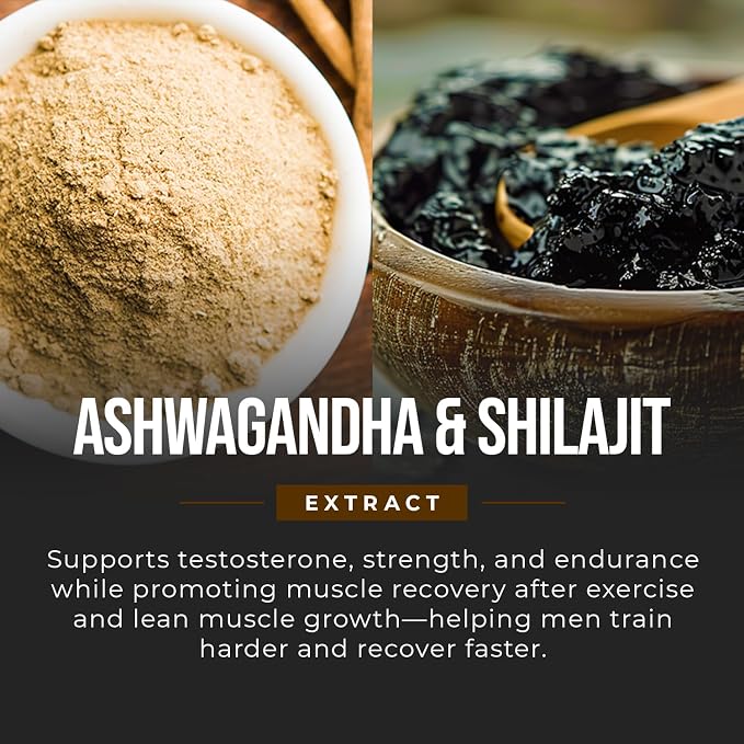 ULTmaxⓇ Men’s Testosterone Support | Ashwagandha & Shilajit Extract | Promotes Healthy Testosterone Levels | Supports Energy, Endurance, Muscle Strength, and Cognitive Performance | 30 Veg.Capsules