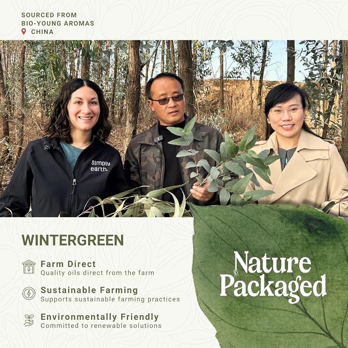 Wintergreen Essential Oil - Direct from Bio-Young Aromas China - Steam Distilled - Aceite de Gaulteria for Aromatherapy, Massage, Diffuser, DIY Candle and Soap Making - 8oz