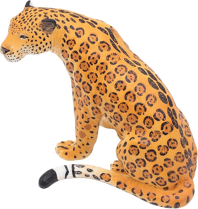 Gemini&Genius Yellow Leopard Action Figure Toy, Pard Toy 6 Inches Length Figurine Wild Animal, Panther Animal Model for Kids
