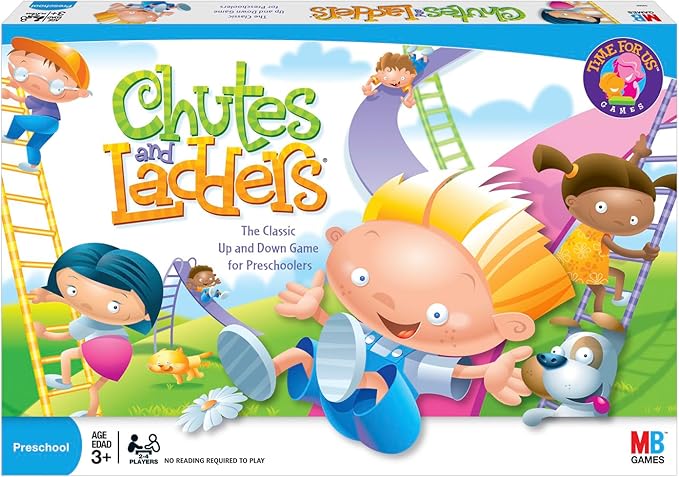 Hasbro Gaming Chutes and Ladders Board Game | 2 to 4 Players | Back to School Gifts for Kids | Preschool Classroom Games | Ages 3+ (Amazon Exclusive)