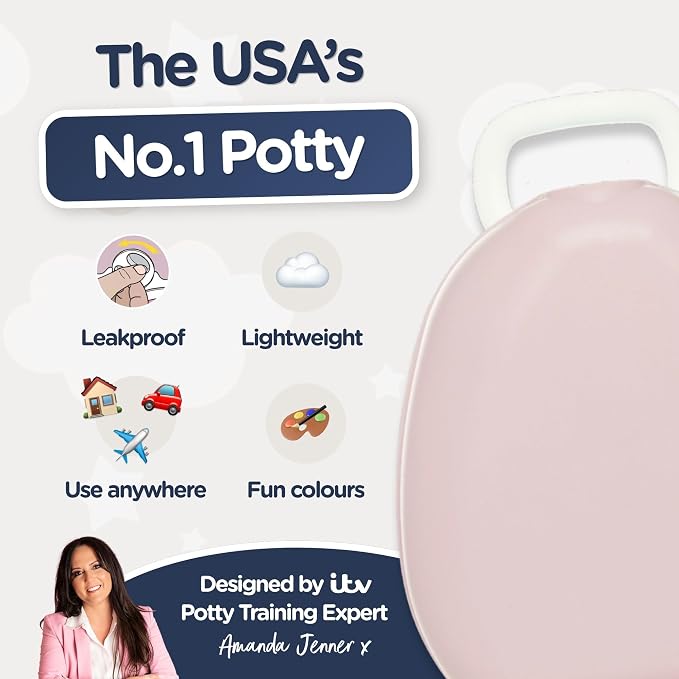 My Carry Potty - Blush Pink Travel Potty, Award-Winning Portable Toddler Toilet Seat for Kids to Take Everywhere