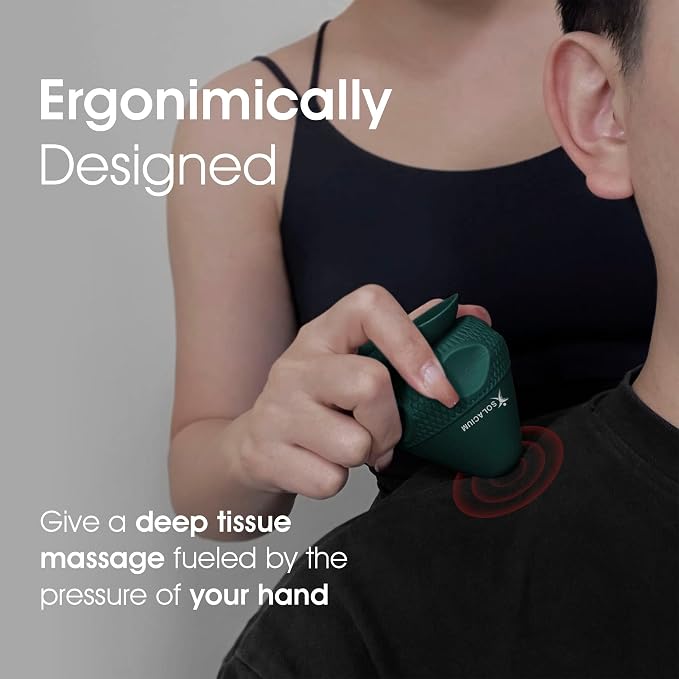 Solacium Mountable Massage Therapy Tool - Multi-Surface Suction Cup Wall Massage Tool for Sore Muscles, Myofascial Release, Stress Relief, Trigger Point and Deep Tissue Massage (Dark Green)