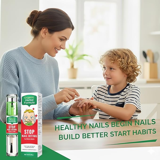 Nail Biting Treatment for Kids, 10 ML Nail Biting Prevention, Safe & Effective Solution to Help Break Nail-Biting Habit, Thumb Sucking Deterrent, Bitter Taste Formula, Easy to Apply