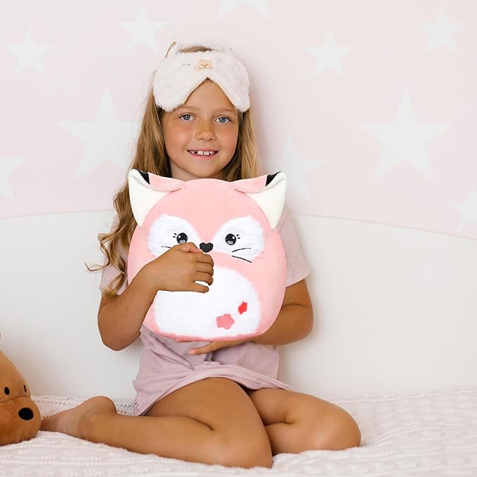 Easfan Pink Fox Plush Pillow Soft Plush Toy Cute Stuffed Animal Home Room Decoration Birthday Festival Gifts for Girls,Kids,Toddlers
