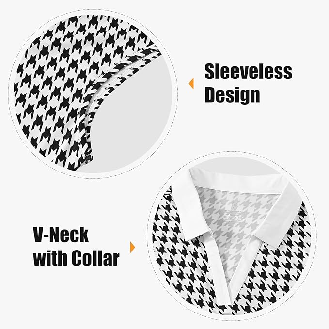 BGOWATU Women's Sleeveless Golf Polo Shirts Collared V Neck Tennis Tank Tops UPF 50+ Quick Dry Lightweight
