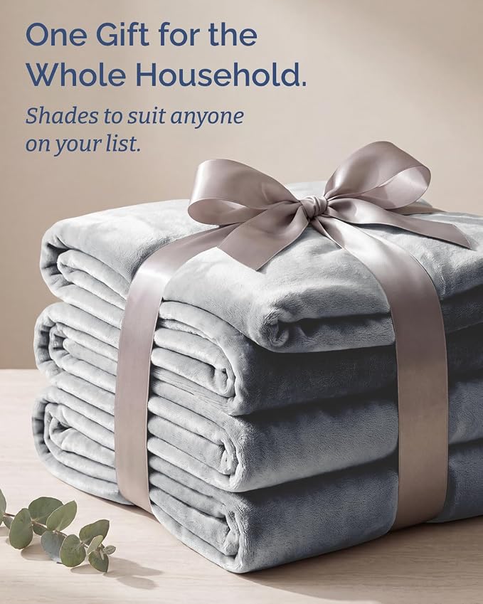 Ultra Soft Fleece Blanket Giant Blanket Size - Flannel Fleece Luxury Blanket - Lightweight for Couch Bed Chair - Thick, Warm and Breathable - All Season Cozy, Grey