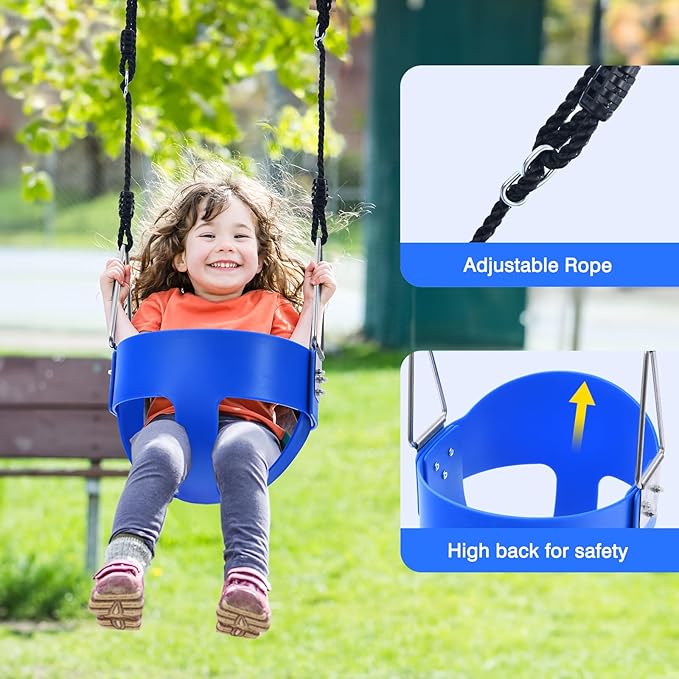 Hapfan 440lbs Kids Swing Sets for Backyard with Toddler Swing, Triple Outdoor Metal Swingset, Easy to Assemble (Patented)