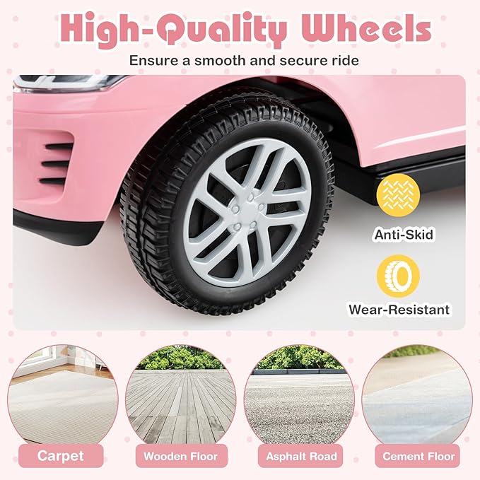 Costzon Push Car for Toddlers, 3 in 1 Land Rover Discovery Stroller Sliding Walking Car with Handle, Horn Sound, Underneath Storage, Armrest Guardrail, Foot-to-Floor Ride On Toy for Boys Girls (Pink)