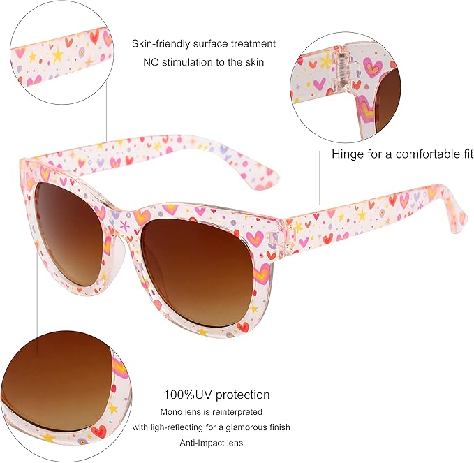 KENBO Kids Sunglasses for Girls UV Protection Toddler Sunglasses