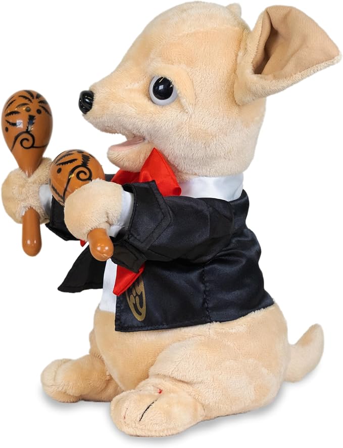 Cuddle Barn Chuey Bamba 12" Singing Chihuahua Animated Plush Toy, Shakes Maracas to La Bamba