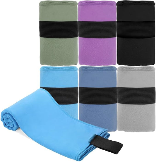 6 Pack Workout Towels Microfiber Quick Dry Lightweight Gym Towel Men Women Fitness Yoga Running Riding Hiking Tennis Fising Sports Body Sweat Towel(6 Pack(Dark))