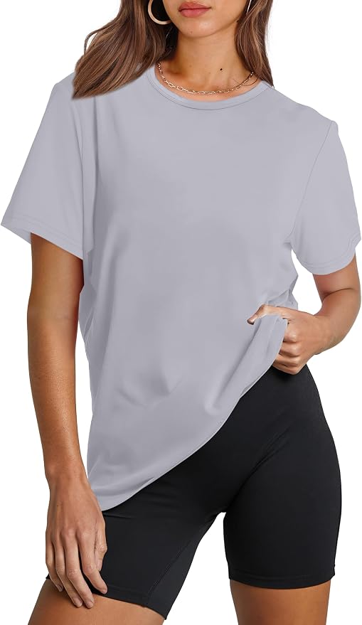 OFEEFAN Workout Tops for Women UPF 50+ Breathable Quick Dry Loose Fit T Shirt Outdoor Yoga Running Hiking Gym Tee Top