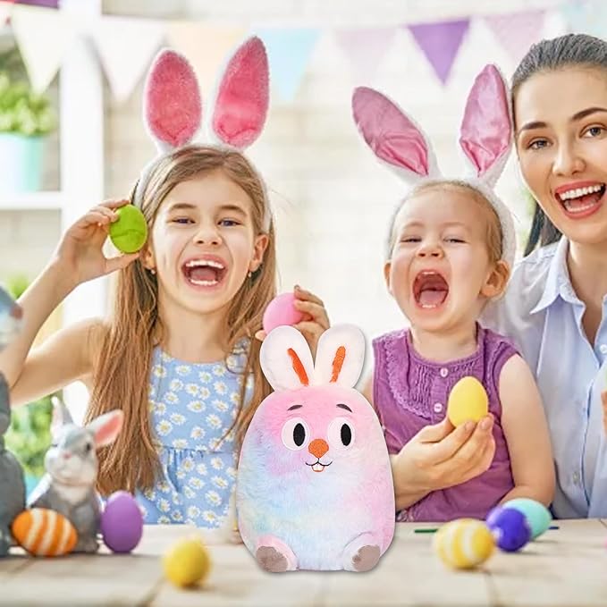 Easter Bunny Plush Toy, Bunny Plush Toys Decorations Cute Animal Bunny Stuffed Doll Easter Basket Stuffers Party Favors Gift for Girls Boys (caihongtuzi)
