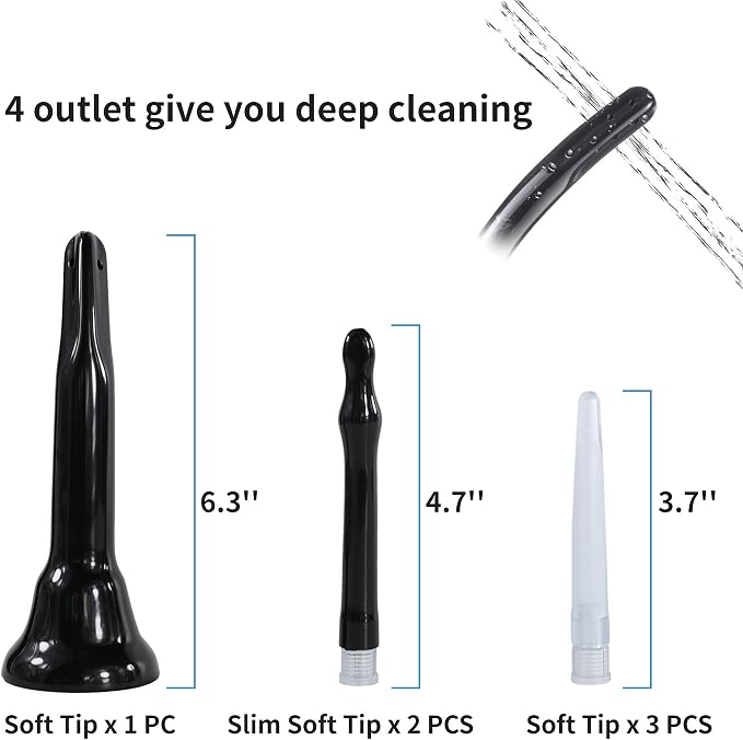 TopQuaFocus 14.5OZ Large Enema Bulb Kit Douche Bulb for Men Women Colon Cleaning Feminine Care Enemas -BPA and Phthalates Free Black