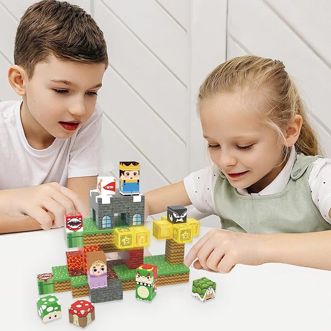 Magnetic Blocks -100Pcs Magnetic Building Blocks Cubes for Kids, STEM Sensory Toys for Kids Games Boys Girls Ages 3-5 6-8 Christmas Birthday Gifts