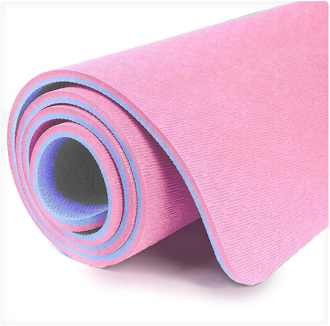 Hatha Yoga Extra Thick TPE Yoga Mat - 72"x 32" Thickness 1/2 Inch -Eco Friendly SGS Certified - With High Density Anti-Tear Exercise Bolster For Home Gym Travel & Floor Outside