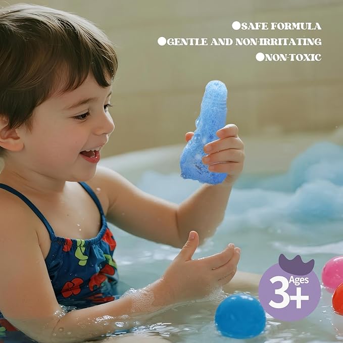 Velanora 6 Pack Bath Potions Kit for Kids Fun Bath Bombs Interactive Bath Toys Nontoxic Scientific Experiment Children's Enlightenment Kids Potion kit for Bathtubs and Pools Applicable to Age 3＋