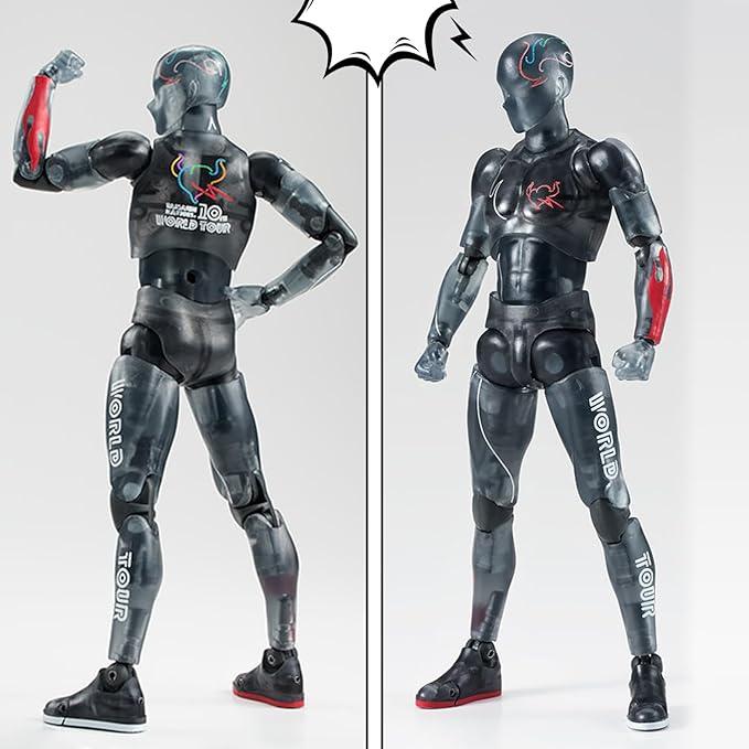 Action Figures 5.91in with Inclusive Arm Accessories Movable Gestures Drawing Mannequin Poseable Figure Decorative Action Figure Body Gift for Tabletop Display Shelf (Male)