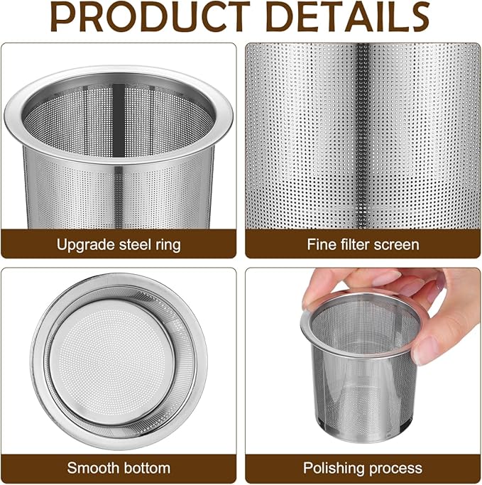 Zerodeko Tea Cup Filter Loose Leaf Tea Holder Tea Strainers Mesh Strainer Stainer Steel Strainer Teapot Infuser Basket 7cm Tea Infuser Tea Diffusers for Home Coffee Cold Brew