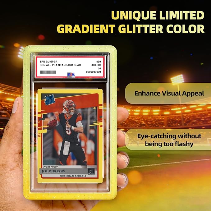 NAKIS Slab Guard for PSA Graded Cards, 1 Pack TPU Slab Protector Graded Bumper Guard for PSA Graded Card Only, Gradient Color Glitter Limited Edition, COLOR7