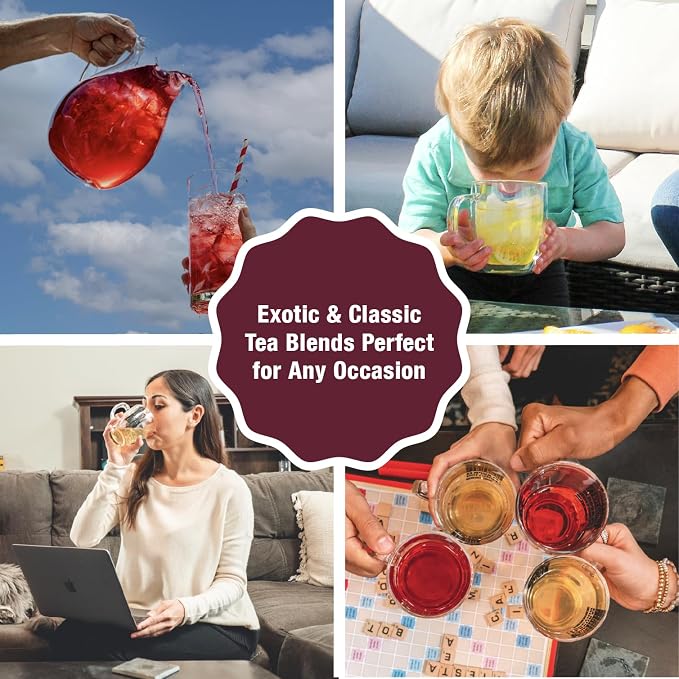 Tiesta Tea - Single Origin Tea Sampler Dry Flight Set, Loose Leaf, High to Low Caffeine, Makes Hot & Iced, Assorted Brew Sets with Green, White, Black & Oolong, 7 Resealable Sample Pouches
