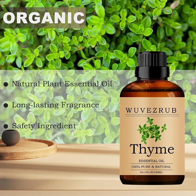 Thyme Essential Oils, 120ML Pure and Natural Essential Oil for Aromatherapy Diffuser - Thyme /4 Fl Oz