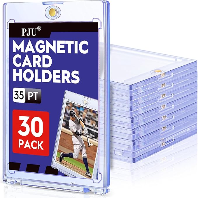 30ct Magnetic Card Holder, 35pt One Touch Card Holder for Trading Cards, Protectors Hard Plastic, U-V Protection Magnetic Display Case for Baseball, Game, Sports Cards