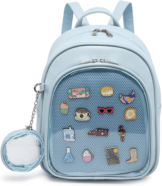 CHERRY SAUCE Kawaii Backpack PU Leather Ita Bag Aesthetic Cute Purse Pin Display