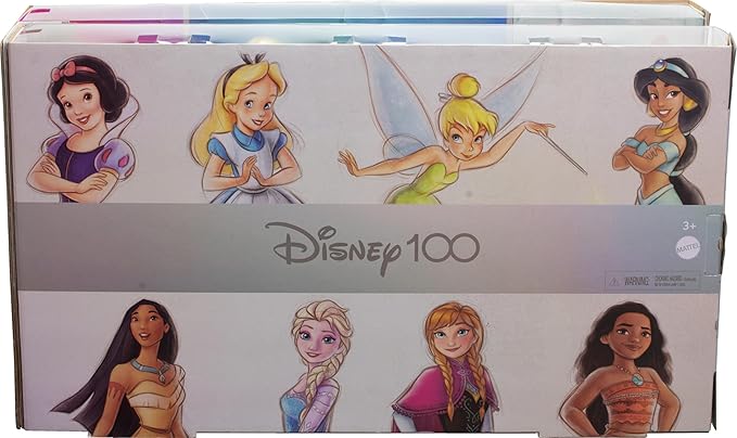 Mattel Disney Toys Fashion Doll 8-Pack with Accessories Celebrating 100 Years of Disney Magic