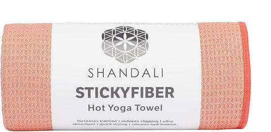 Shandali Hot Yoga Towel - Mat-Sized, Microfiber, Super Absorbent, Anti-Slip, Injury Free, 24" x 72" - Best Bikram Yoga Towel - Exercise, Fitness, Pilates Gear