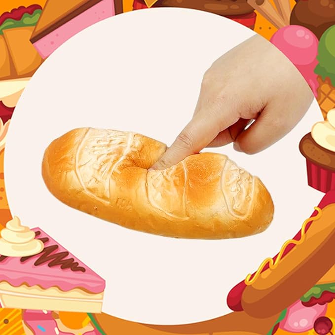 Simulation Bread Squishies Super Soft Slow Rising Toy for Kids Birthday Gift,Cute Scented Baguette Breads Squishys Squishi Stress Relief Squeeze Toys (Baguette Bread)