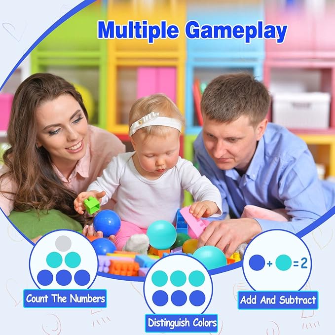 100 Ball Pit Balls for Kids, Plastic Balls for Ball Pit, Play Balls for Toddlers Babies, Ideal for Ball Pit, Kiddies Pool, Indoor Playpen