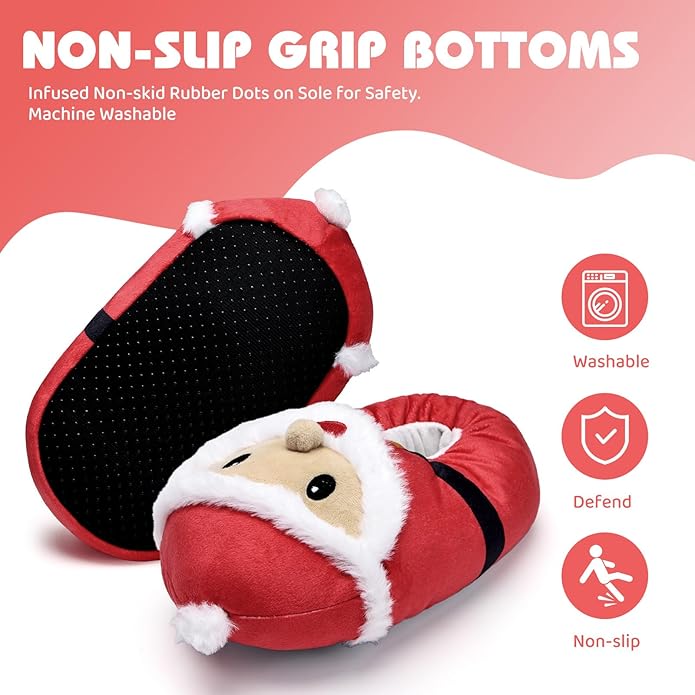 IceUnicorn Toddler Slippers Kids Cute Funny Animal House Shoes Girls Boys Christmas Fluffy Bedroom Indoor Slipper, Cat, Bunny, Unicorn, Axolotl, Fox