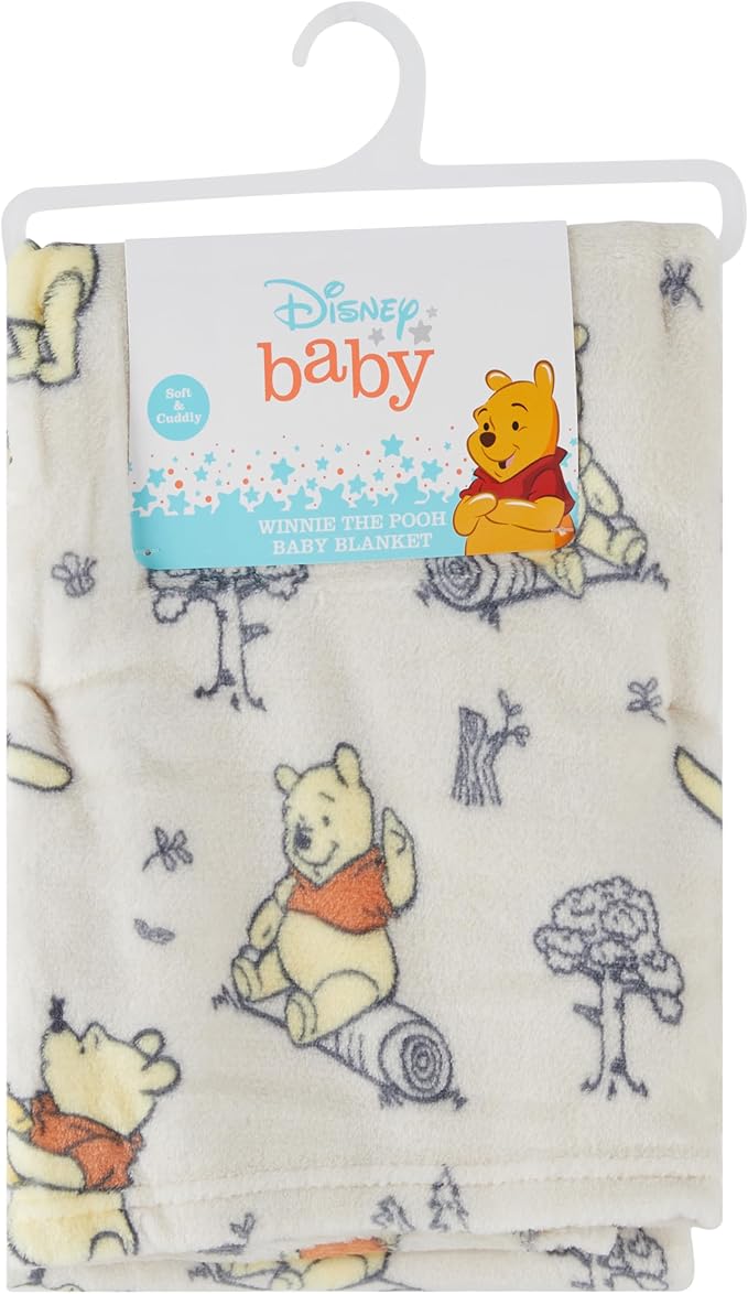 Disney Characters Flannel Fleece Baby Blanket - Soft & Cozy 30x40 Inches, Featuring Mickey Mouse, Minnie Mouse, Winnie The Pooh, and Dumbo