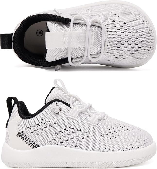 MORENDL Wide Toddler Shoes Baby Walking Shoes Girls Boys Zero Drop Minimalist Sneakers Slip On Tennis Shoe Breathable Naturally Flexible