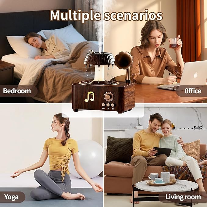 Essential Oil Diffuser, 250ml Cool Mist Rain Design | 7-Color Led, 20db Quiet, Ideal For Home, Office, Or Yoga. Compatible With All Pure Essential Oils And Fragrances